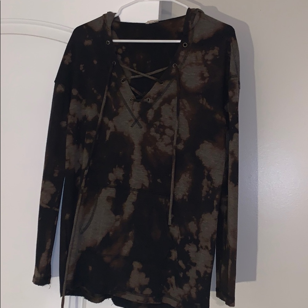 Bleached Cross Tie Hoodie